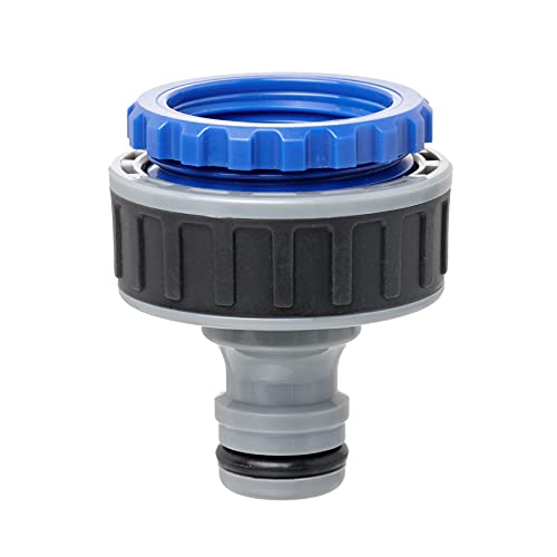 TATAY Nez de Robinet Femelle 1' -3/4' Premium, Connecteur Universel pour Tuyau d'Arrosage, Protection solaire, Installation facile, Gris - Noir