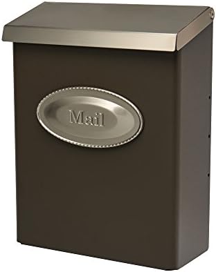 Gibraltar Mailboxes DVKPBZ00 Designer locking mailbox, Bronze w/Satin Nickel, 9.7 x 4.4 x 12.6 inches