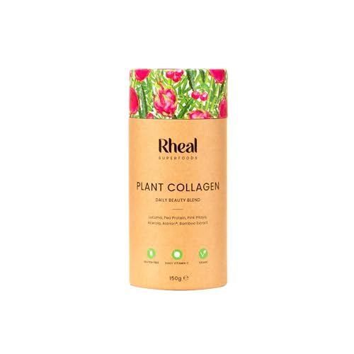 Rheal Plant Collagen Powder, 150g (30 Servings), Vegan Collagen Booster with Vitamin C Superfoods, Supports Skin Health, Glow & Elasticity, Drinkable Skincare Supplement, Certified Organic