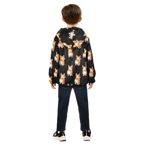 CHIFIGNO Cute Dogs Black Toddler Snow Jacket, Toddler Boy Hooded Jacket Warm for Fall Winter Spring 3T4