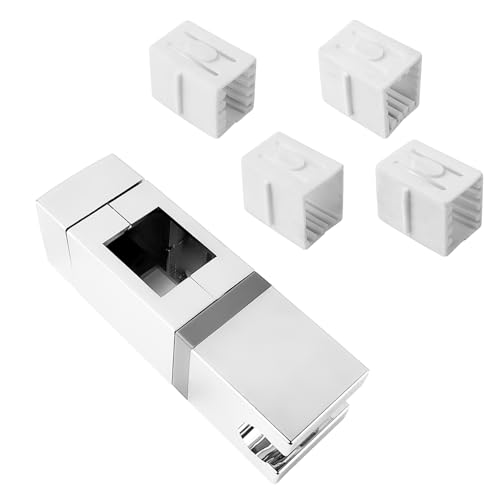 Support Douchette RéGlable, Support Pommeau de Douche Sans Percage Carré, Support de Douche avec Quatre Tailles, pour Barre de Douche à Rail Rectangulaire...