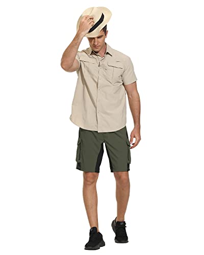 Vayager Men's Hiking Cargo Shorts Lightweight Multi Pocket Casual Outdoor Travel Shorts For Fishing Camping(Army Green Xxxl) #TOP4