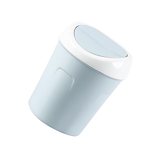 Caneca de basura de escritorio plástico con tapa miniatura 1