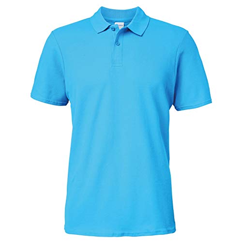 Gildan 64800 Softstyle Polo para Hombre Doble Piqué Adulto - Azul Zafiro - Talla M