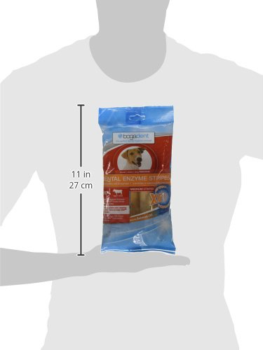 bogar, Bogadent Dental Enzyme Stripes Medium, Zahnpflege für Hunde, Hundezubehör für mittelgroße Hunde, Prävention von Zahnstein, Dental Sticks Hund, Mit Fleisch, Früchten und Mineralien, 100 g