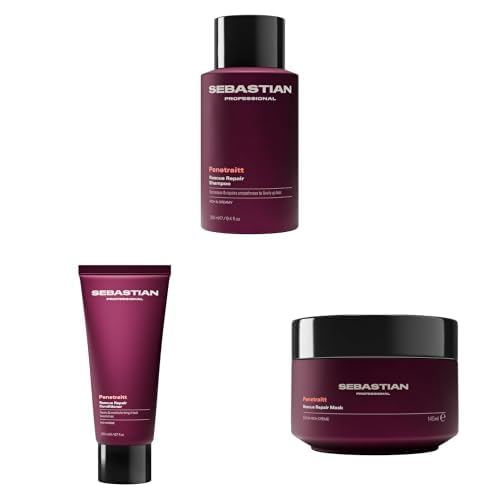 Sebastian Professional Penetraitt Bundle - reparierendes Aufbaushampoo, Conditioner und Haarmaske für gepflegtes, geschmeidiges Haar - bei geschädigtem Haar (280 ml, 200 ml, 150 ml)