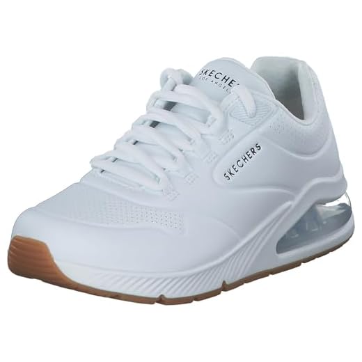 Skechers Uno 2 Air Around You, Zapatillas Mujer, White Duraleather Mesh Trim, 37.5 EU