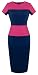 Homeyee Women's Patchwork New OL Casual Career Pencil dress U463 (L, Pink)