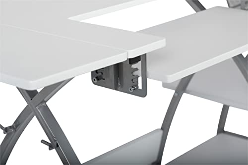 Sew Ready Comet Plus Sewing Table with Wire Mesh Drawer + Shelves - Can Also Be Used as Computer Desk
