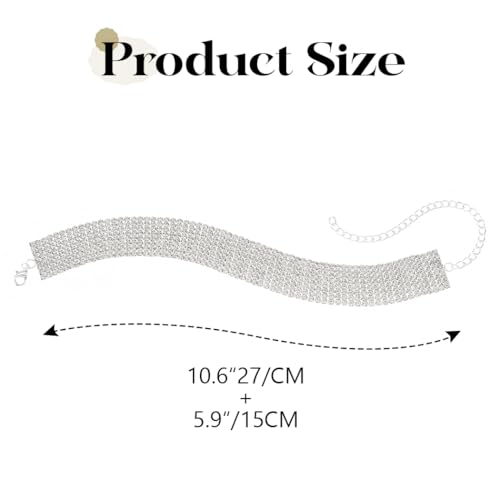 Handcess Strass Halskette Silber Glitzernde Kristall Ketten Brautkette Schmuck für Frauen