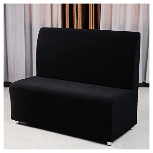 AQIGR Housse de Canapé sans Bras Extensible Housse de Clic Clac Blanc et Orange 2 Places Housse de Canapé-lit Imprimé 110-130cm Universelle Couverture de...