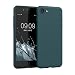 Produktbild kwmobile Hülle kompatibel mit Apple iPhone SE (2022) / iPhone SE (2020) / iPhone 8 / iPhone 7 Hülle - gummierte TPU Silikon Handyhülle - Schutzhülle für kabelloses Laden - Case in Petrol matt