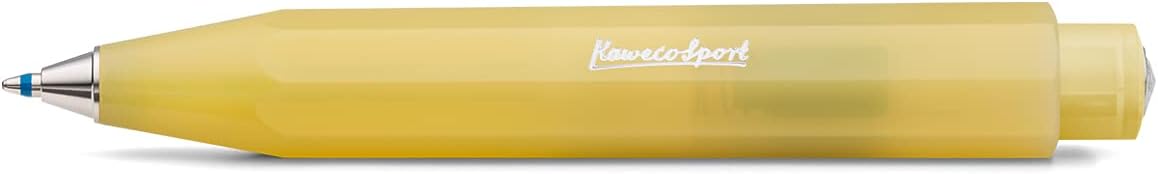 Kaweco FROSTED SPORT Ball Pen Sweet Banana I Retractable Ballpoint Pen with Standard D1 Refills 10.5 cm