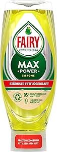 Fairy Max Power Liquide vaisselle à main Citron 660 ml Nettoyage facile et sans effort, même sur les casseroles et poêles les plus gras.