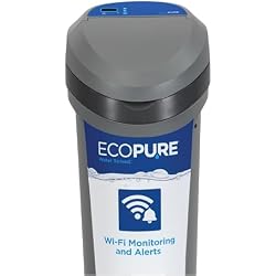 EcoPure EPW140 Smart Whole House Water Softener with Wi-Fi App Monitoring, Smart Alerts, AutoSense AI Efficiency, Compact Cabinet Design