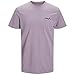 Price comparison product image JACK & JONES Mens T Shirt Designer Short Sleeve Crew Neck Tee, Purple Ash Colour, UK Size L