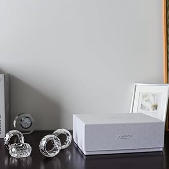 Crystal Napkin Rings Holders - 2 Inch Set of 4, Party Wedding Set Christmas Decorations for Table Dinner