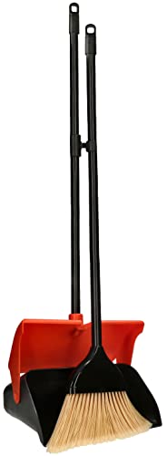 KOTARBAU® Juego de Escoba y recogedor de Mango Largo, Escoba y recogedor con Tapa, Recogedor Cerrado con Cepillo, Recogedor basculante con Tapa, Plástico ABS Reforzado