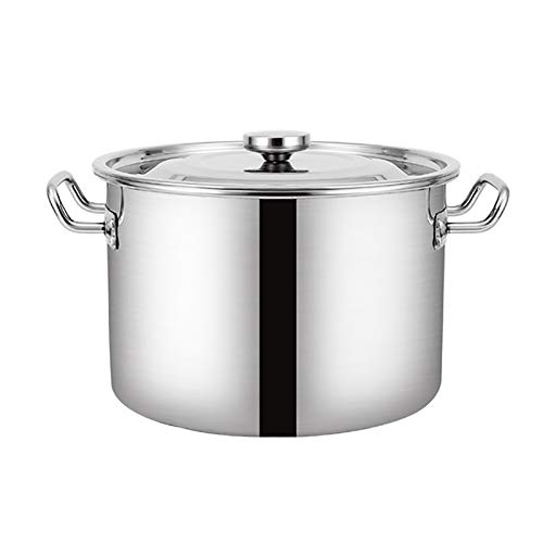 Olla de acero inoxidable, compatible con inducción profesional, cocción profunda con tapa, ideal para todas las estufas, duradera y segura