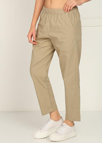 Image of Alan Jones Clothing Womens Mid Rise Cotton Relaxed Ankle Pants | 100% Cotton