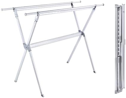 Foldable Laundry Drying Rack Clothes Drying Rack, Folding Drying Rack with Windproof Holes Heavy Duty Collapsible Clothesline for Outdoor Indoor