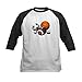 CafePress Sports Balls Kids Baseball Jersey Kids Cotton Baseball Jersey, 3/4 Raglan Sleeve Shirt Black/White