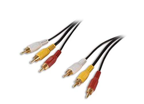 Stereo Audio Video Hoop-up Cable,6 connectors,Black Cable,6 feet Length,1 pcs, CSD-6