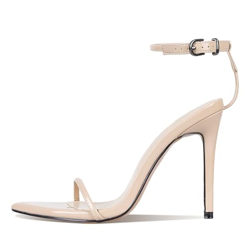 Image of Women's Stiletto High Heeled Sandals Sexy Strappy Open Toe Black Red Heels Wedding Party Evening Prom Dance Dressy Shoes