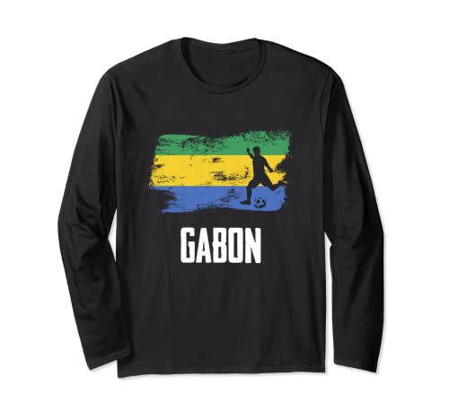 Gabon Flag Jersey Gabonese Soccer Team Gabonese Manga Larga