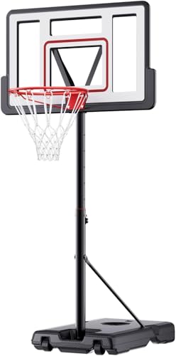 Portable Adjustable Basketball Hoop Outdoor with 44 Inch Shatterproof Backboard for All Ages in Backyard/Driveway/Indoor