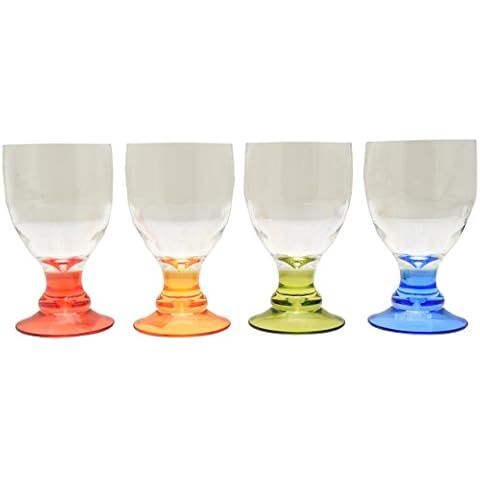 Flamefield T0186M Party Bella Acrylic Wine Goblets - Pack of 4, Assorted Cover