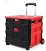 Mavoorick Caja con Ruedas, Carro Plegable móvil con Tapa, Carro con Brazo Plegable y Caja con Ruedas, portaherramientas portátil, Mango telescópico de plástico-38CM