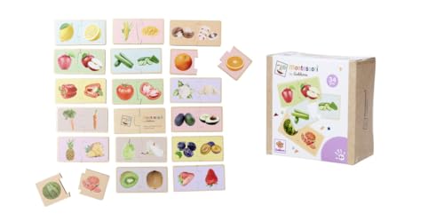 Eichhorn – Montessori – Puzzle zum Erlernen der Obst- & Gemüsesorten, finde das richtige Gegenstück, 17 realitätsnahe Abbildungen auf 34 Teilen, aus 100%FSC zertifiziertem Lindensperrholz, ab 2 Jahren