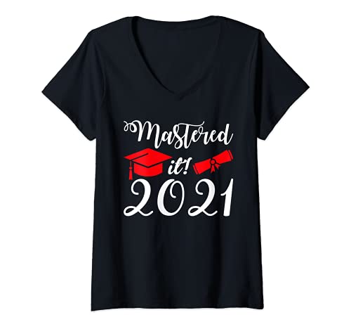 Mujer Maestría Masterizada It Graduación 2021 Camiseta Cuello V