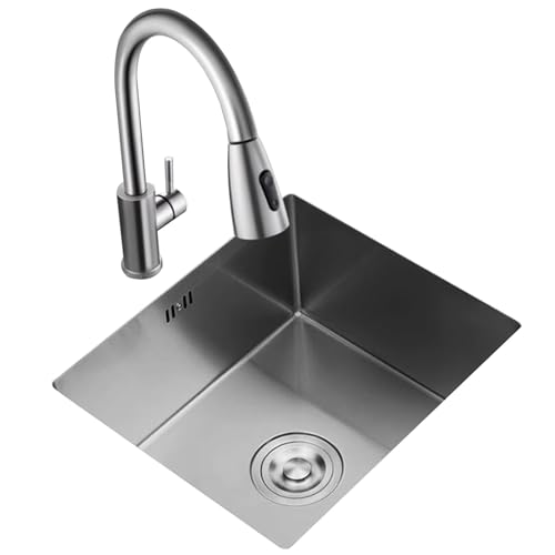 La Mejor Selección de Lavavajillas estrechos los más recomendados. 40 CSXSXAUO Cocina Plata Acero Inoxidable Grifo Extraíble Tamaño Pequeño Mini Bar Lados Estrechos Lavavajillas Piscina De Agua Lavabo Bajo Encimera De Un Solo Tazón Col