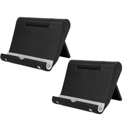 QEDBOJE Lot de 2 Supports de téléphone de Bureau réglable, pliable, Compatible Smartphone