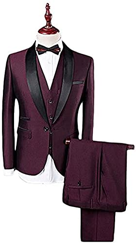 Men's Slim Fit 3 Piece Wedding Suits Business Blazer Jacket & Vest & Pants Prom4