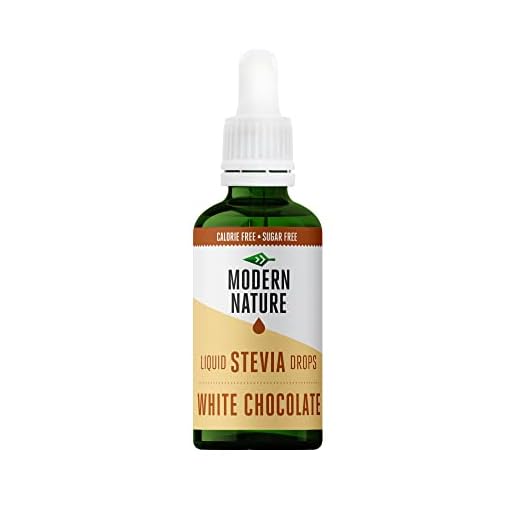 Modern Nature - Gotas de Stevia Líquida – Sabor Chocolate Blanco 50ml - Edulcorante Natural, Sin Azúcar, Sin Calorías, Keto - Sustituto del Azúcar y Jarabe de Café
