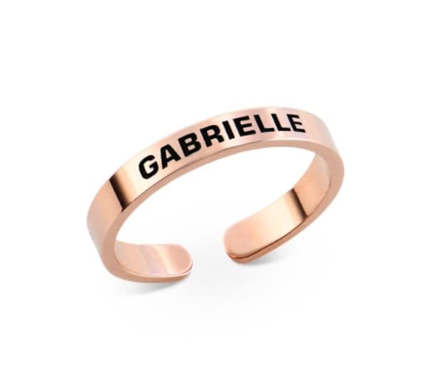 AbbZone Personalized Stainless steel Adjustable Ring with Your Name Engraved | Ideal gift for Both Men & Women (Rose Gold) (B0D15RLS3N) Amazon Price History, Amazon Price Tracker