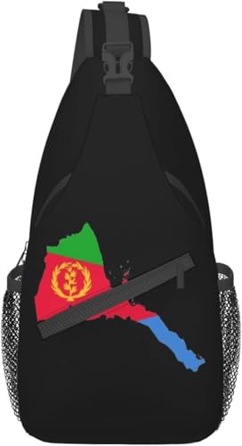 Mochila bandolera unisex estilo mapamundi negra miniatura 1