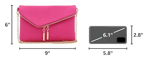 Image of FashionPuzzle Envelope Wristlet Clutch Crossbody Bag with Chain Strap