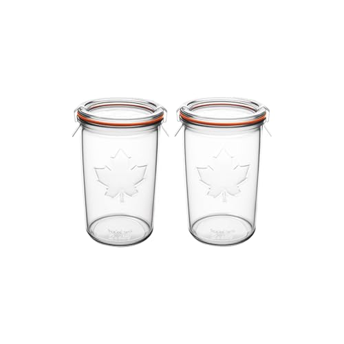 KVZKVZ Canning Jars 27 oz of 2,850ml Replace For Canning Jar, Replace For 3/4 Liter Jar, 2pcs Glass Jars, Canning Jars For Sourdough, Mold Jar - Sourdough Starter With Wide Mouth