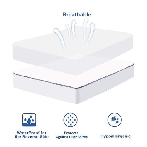 WhatsBedding Waterproof Mattress Topper Cal-King Size Cotton Top Down Alternative Filling Pillowtop Mattress Topper Cover-Fitted Quilted (Waterproof Cal-King) by WhatsBedding - Image 9