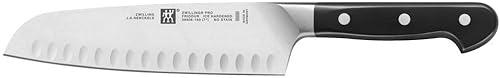 HENCKELS Zwilling J.A Pro Cuchillo Santoku de acero de alto carbono con borde hueco, 7 pulgadas  7.1in