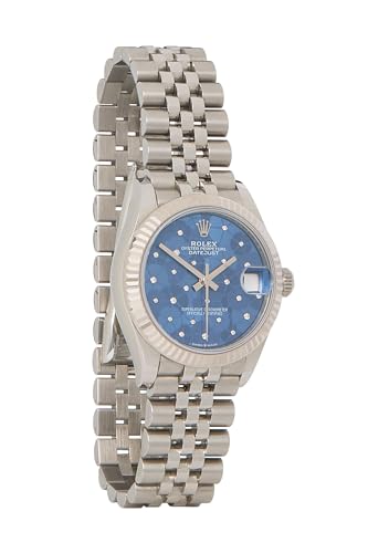 Pre-Loved Blue Stainless Steel Floral Dial Datejust 278274 31mm, Blue
