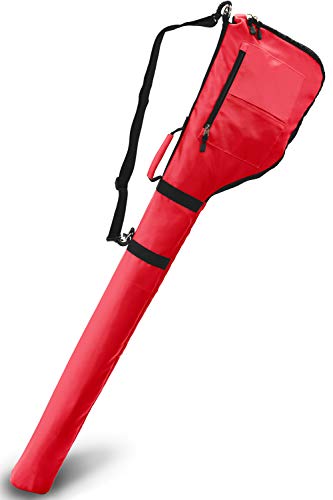 EARTH LEAD ゴルフ クラブケース 最大7本収納可能 ファスナーポケット付き 練習用 ゴルフバッグ ソフト クラブ ケース