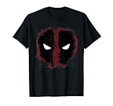 Marvel Deadpool Mask Spray-Paint Print Graphic T-Shirt
