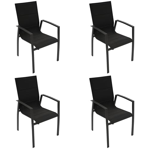 DEGAMO Gartenstuhl Stapelsessel FARO, Aluminium anthrazitfarben +...