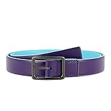 SKU: 534-1573-13-B DUDU Damen Wende-Gürtel aus echtem Leder Made in Italy Bicolor Kürzbar H 24 mm mit Metallschliesse Violett von 100 cm