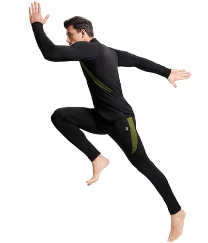 Image of romision Thermal Underwear for Men Stretch Fit, Fleece Base Layer Top & Bottom Set, Insulated Long Johns for Cold Weather Hunting